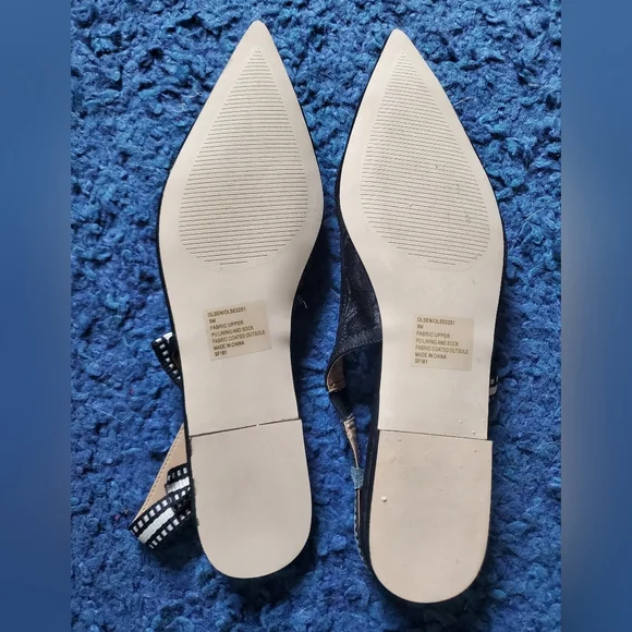 Steve Madden Black Lace Pointed Slingback Flats - Picture 9 of 11